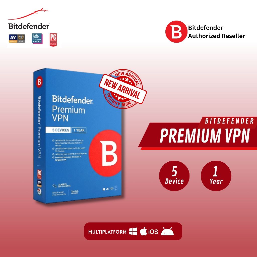 Antivirus Bitdefender Premium VPN Multiplatform 5 Device 1 Year | ORIGINAL LICENSE | No Sharing