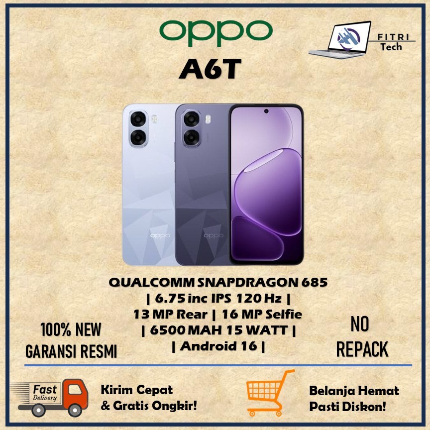 OPPO A6T RAM 6GB ROM 128GB QUALCOMM SNAPDRAGON 685