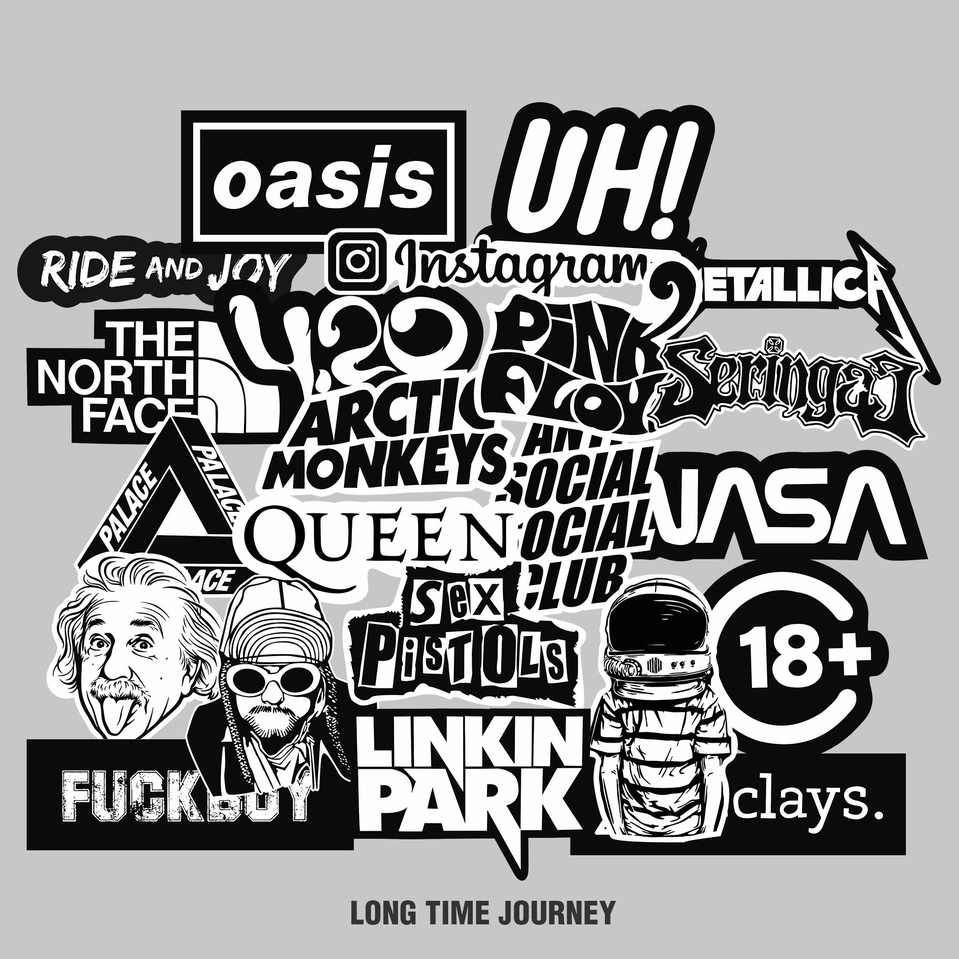 STICKER GRAFTAC - SERIES BLACK&WHITE - STIKER AESTHETIC LAPTOP, AKSESORIS HP, ANTI AIR, MOTIF,HELM,T