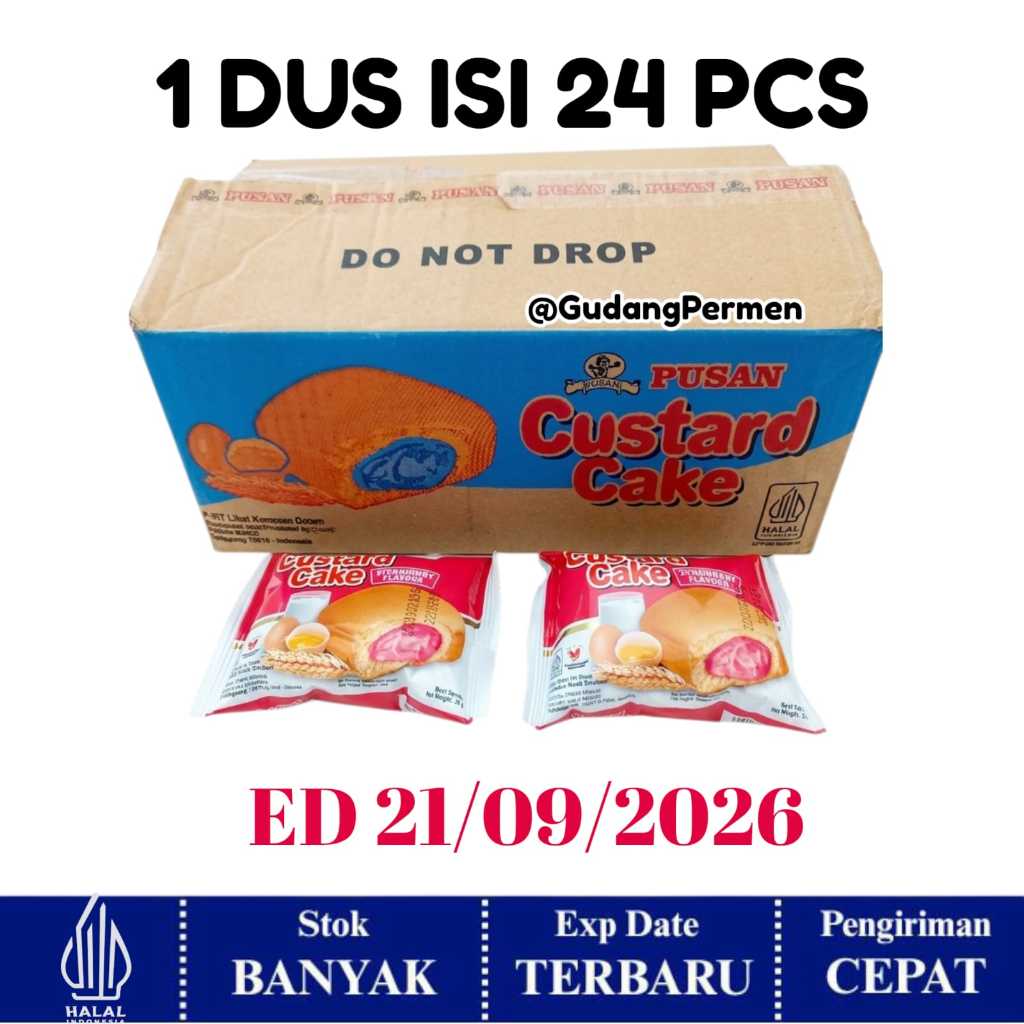 PROMO Pusan Custard isi 24 pcs / Kue Bolu Aneka Rasa