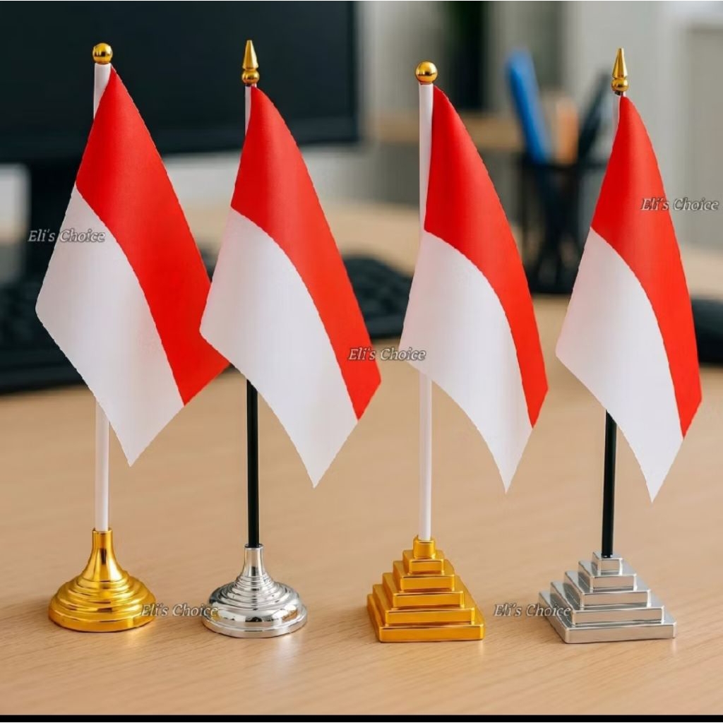 Paket 4 pcs Bendera meja Republik Indonesia - Hiasan Bendera merah putih Mini