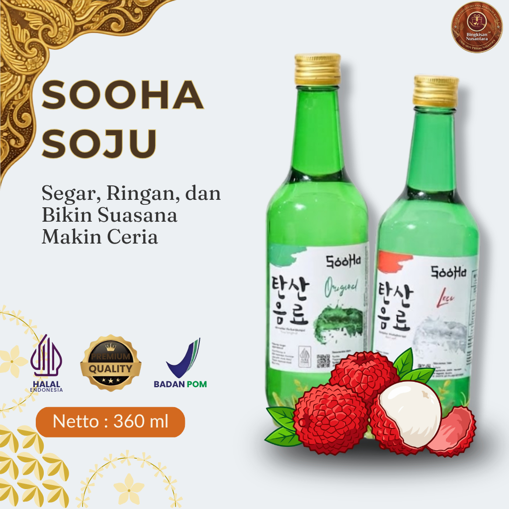 Soju Halal Non Alkohol Sooha Minuman Korea Sparkling Water Barkarbonasi Enak