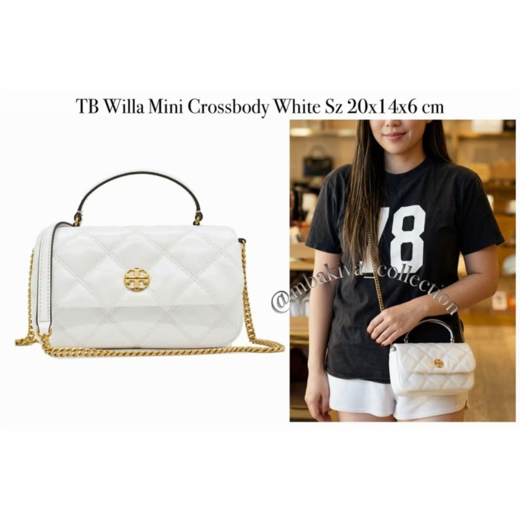TB Willa Mini Crossbody White