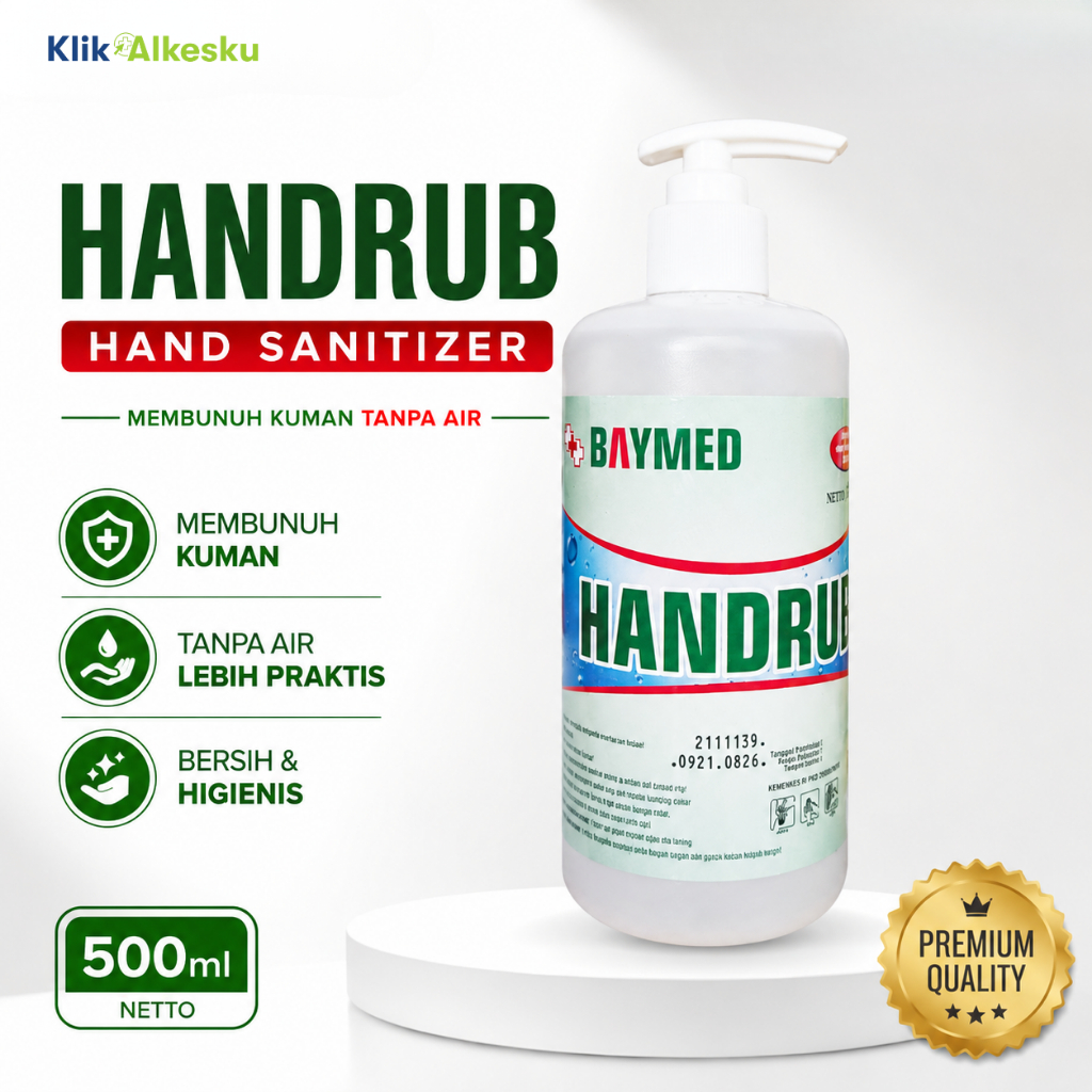 BAYMED - Handrub 500ml Original | Hand Sanitizer Medis | Antiseptik Tangan | Cepat Kering | Tanpa Bi