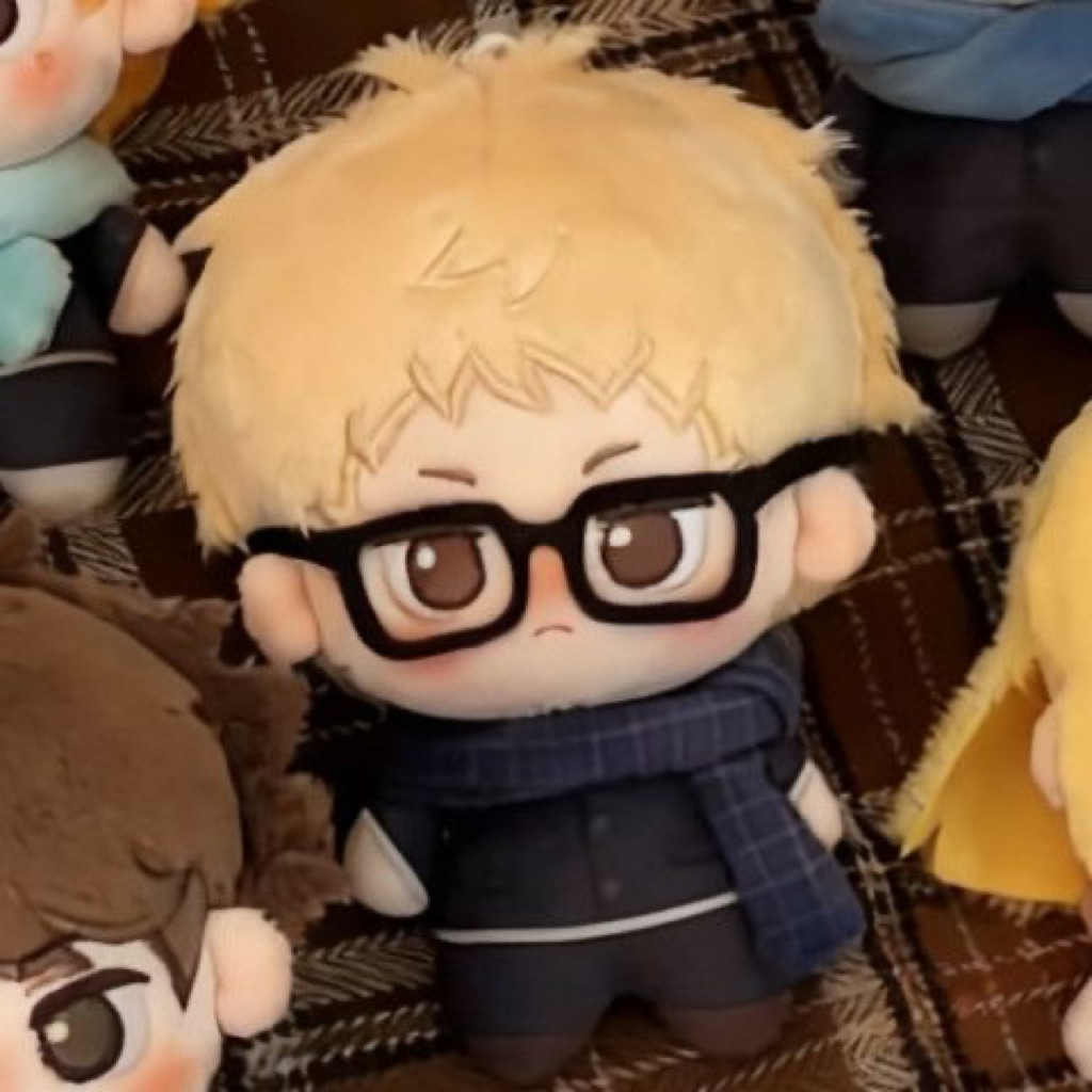 READY Tsukishima Kei Haikyuu produk original resmi boneka kapas (cotton doll) 10 cm, karakter