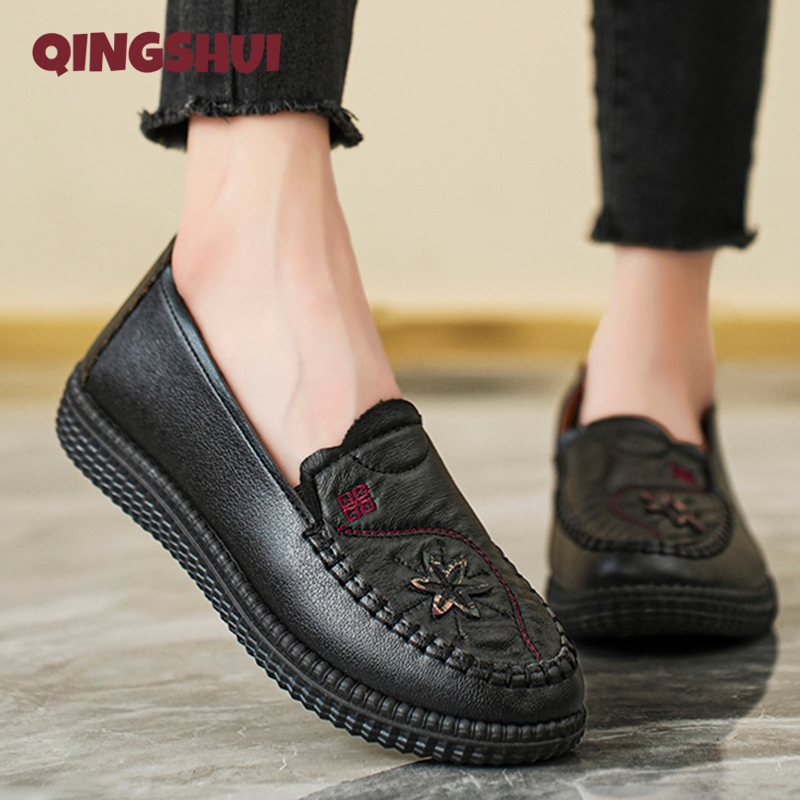 QINGSHUI Sepatu Wanita Flat Shoes Wanita Sepatu Kets Slip on Wanita