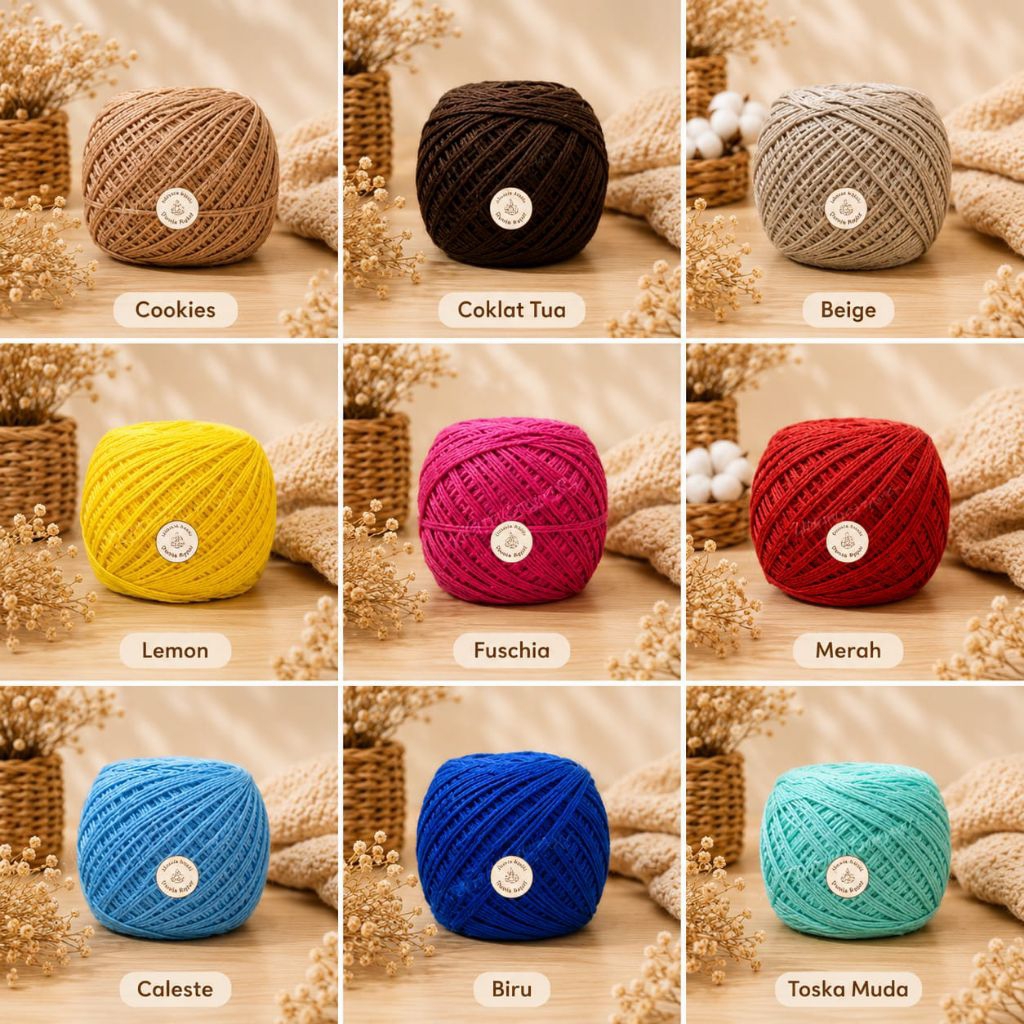 Benang Katun Bali / Benang Rajut Katun/ Macrame 1MM