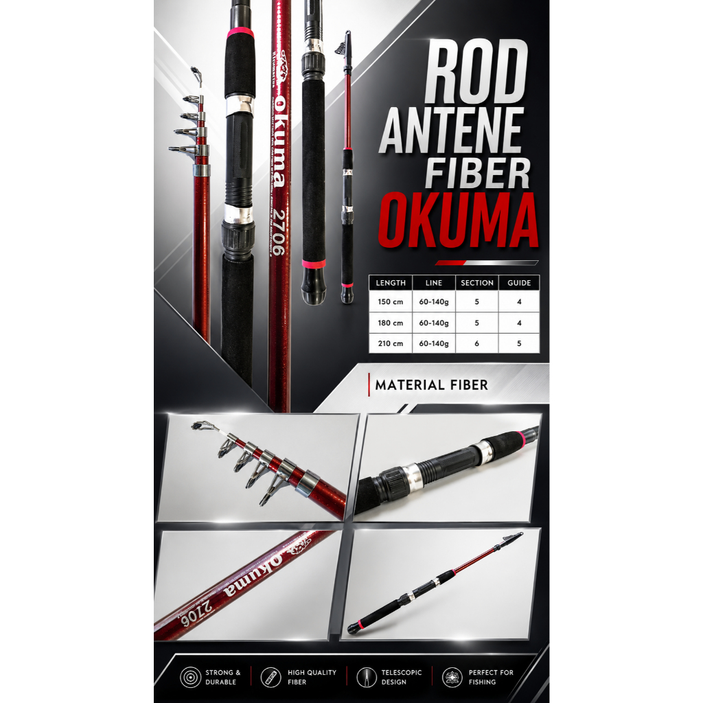 Joran Antene Murah / Joran Rod Fiber Okuma Gamaru