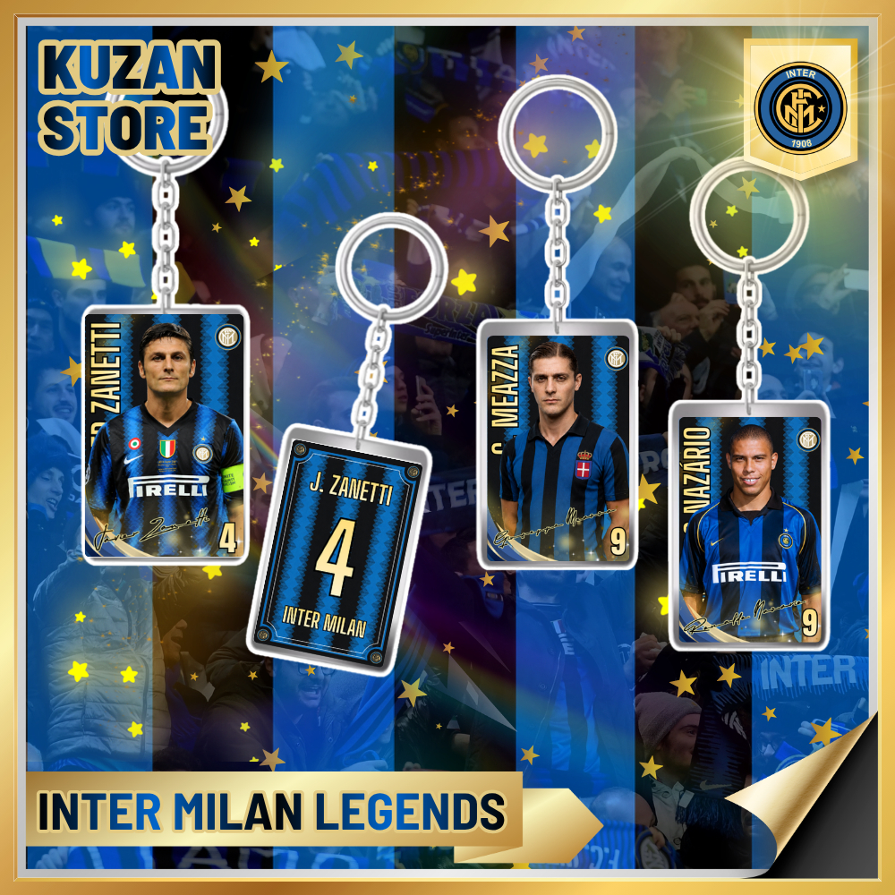 Ganci Inter Milan Legends / Gantungan Kunci Akrilik Pemain Inter Milan / Ganci Bola (Zanetti, Vieri,