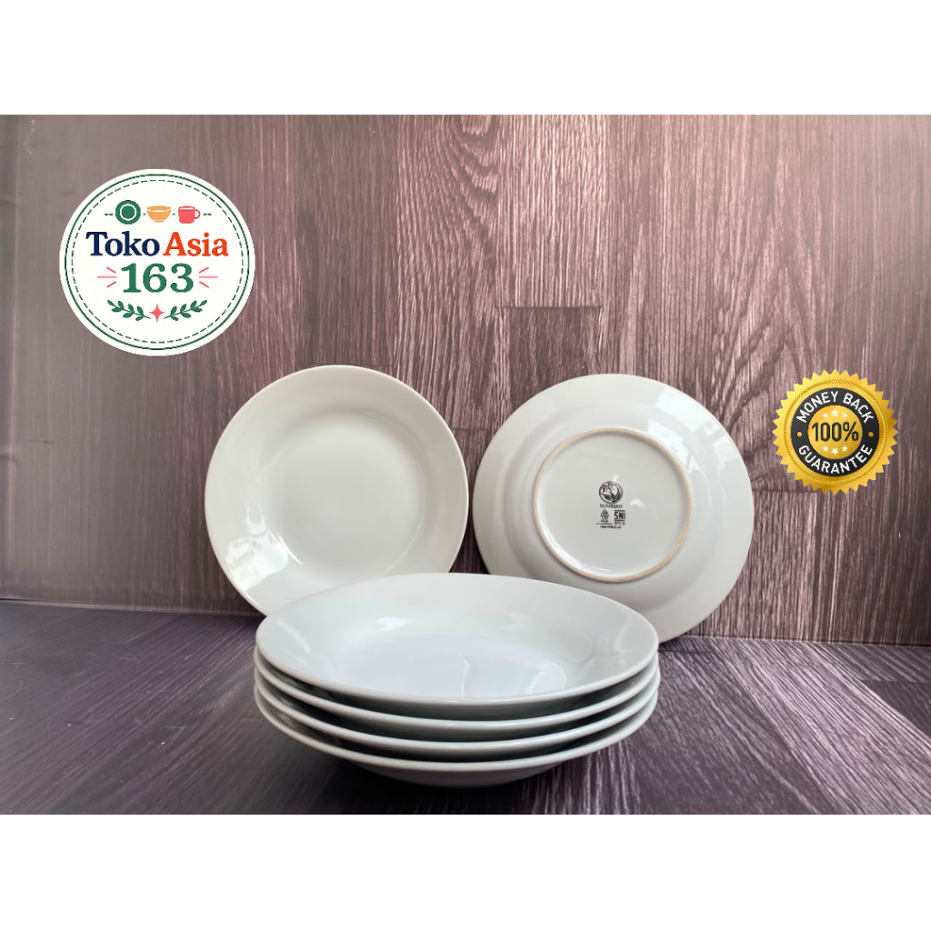 Piring Keramik Sunbird Polos 9” ( 6 Pcs )