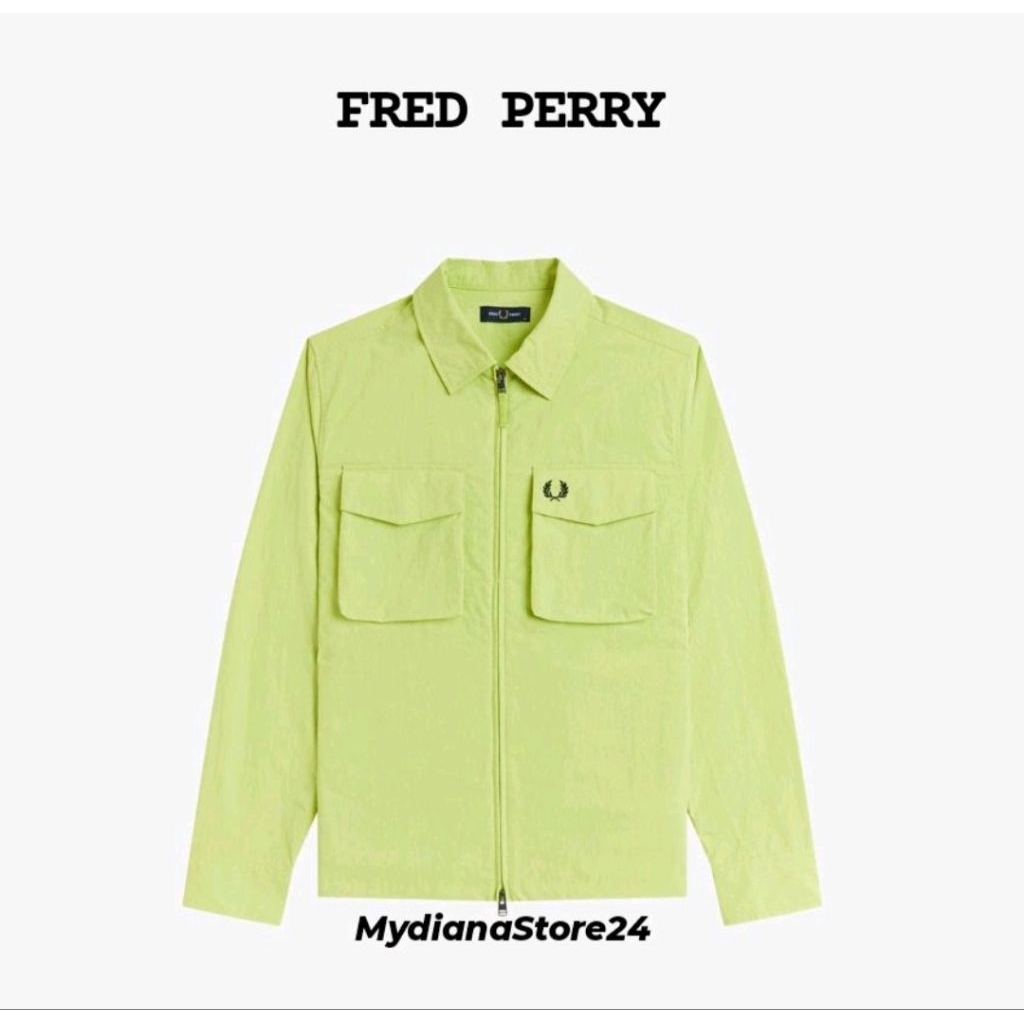 FRED PERRY - FRED PERRY RIPSTOP POCKET OVERSHIRT - CITRON