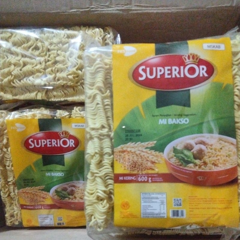 [BISA COD] Mie Kering Superior 600 gr Isi 6 Pcs Mentah Kenyal untuk Mie Ayam Bakso Goreng Murah