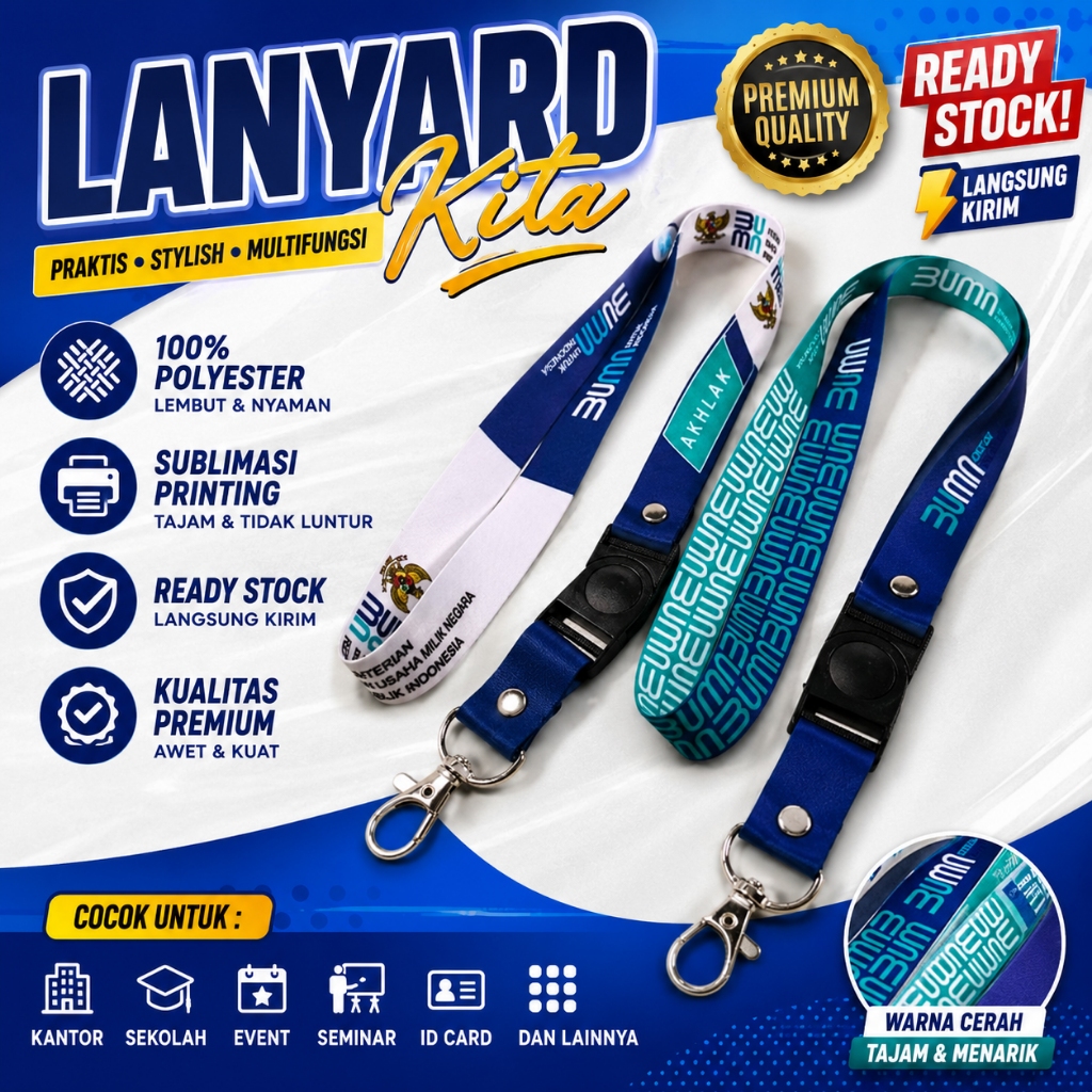 BUMN TALI LANYARD ID CARD PRINTING BUMN GANTUNGAN ID CARD