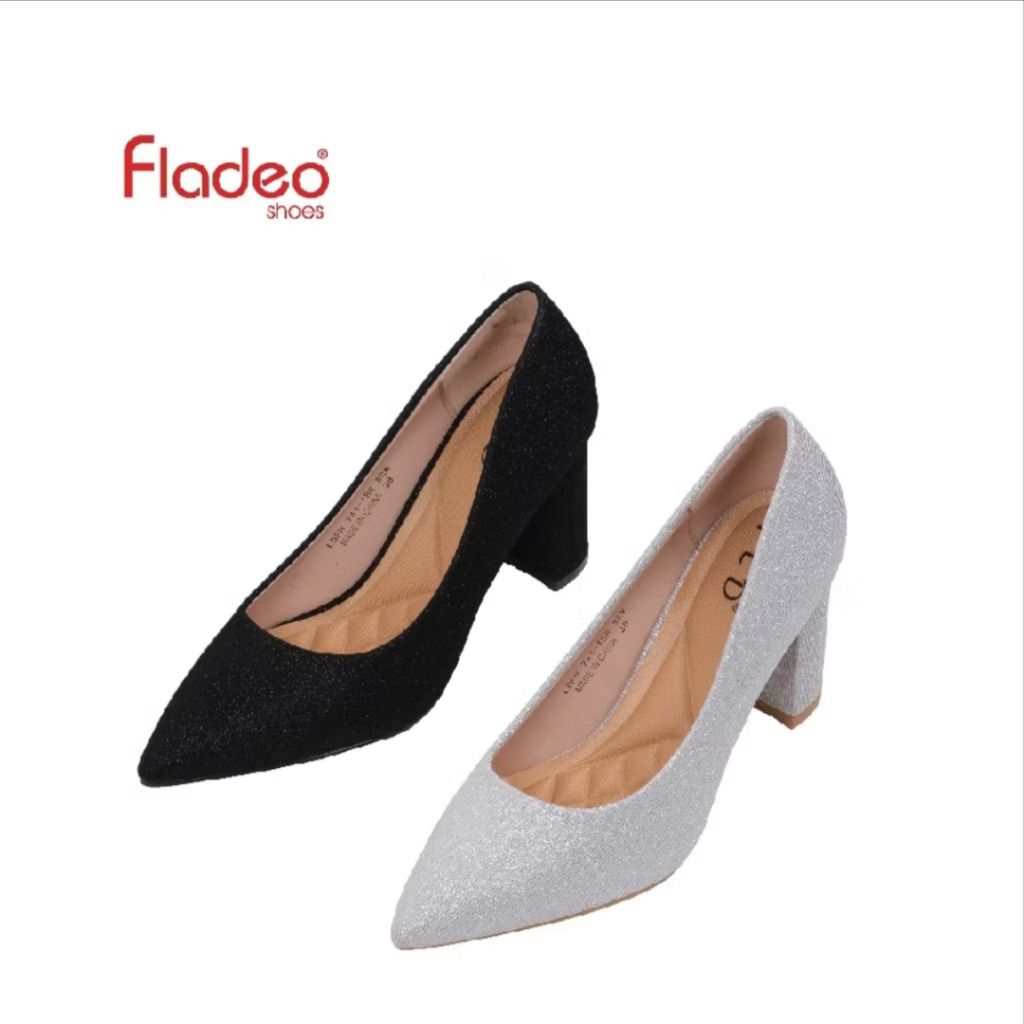 [FLADEO] New - Promo Fladeo Sepatu Pantofel Wanita Slip-On Shoes High Heels 8 cm Original - Sepatu P