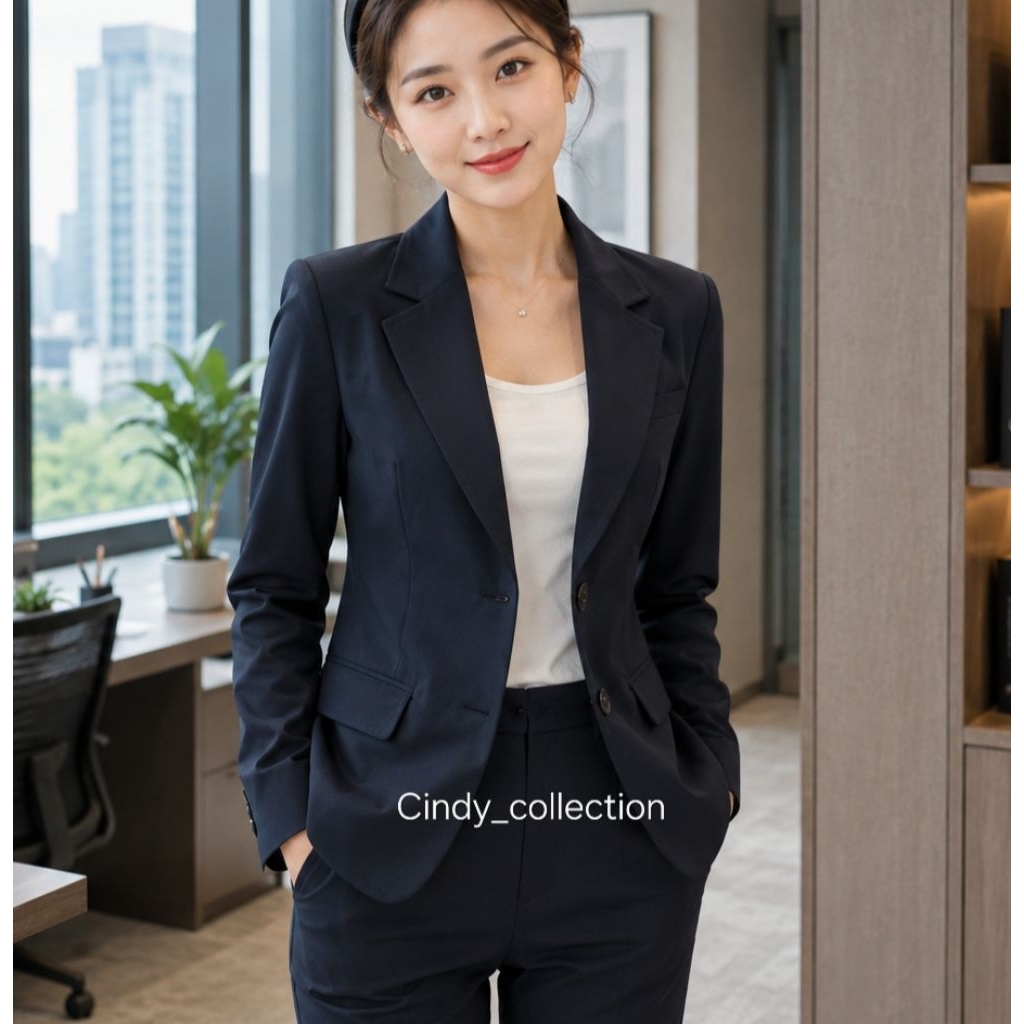BLAZER WANITA NAVY DONGKER BLAZER KERJA NAVY BLAZER NAVY WANITA BLAZER CEWEK NAVY JAS NAVY WANITA