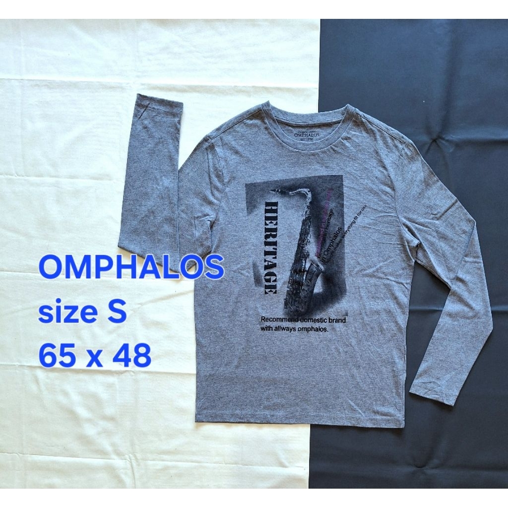Baju Kaos Lengan Panjang Abu Grey Gambar Saxophone Heritage Omphalos