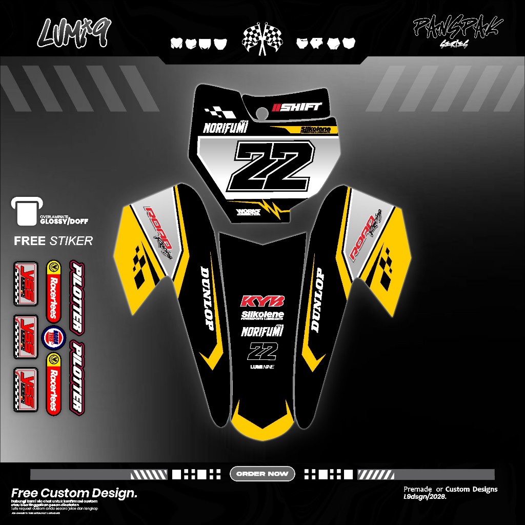 ticker Papan dan Spakbor Bebek RBT/GTX REVO VEGA R NEW YZ JUPITER Z REVO ABSOLUT CRF 450 KLX KX RBT 