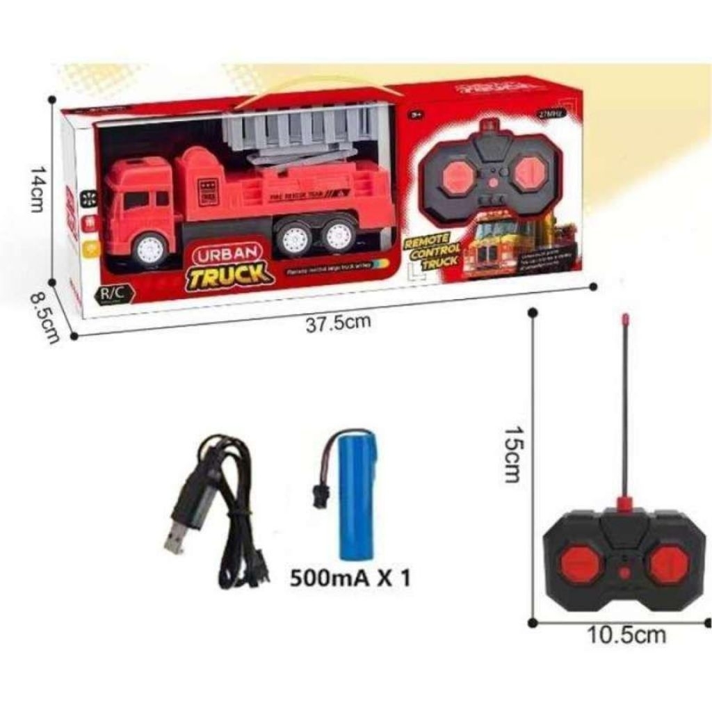Mainan Anak Rc Urban Truck Fire Rescue Mainan Truck Rc Mobil Pemadam Remote Control 833-49