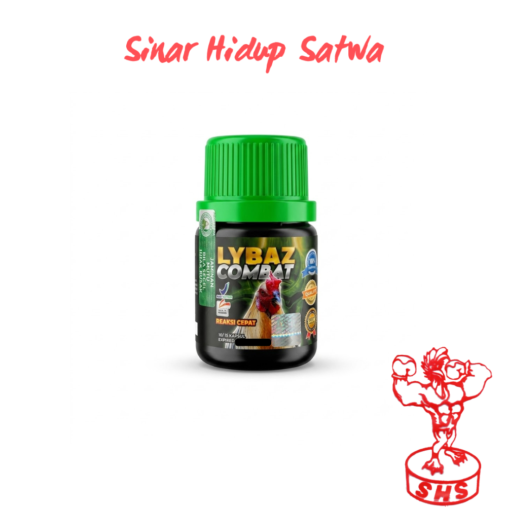 Obat Ayam LYBAZ COMBAT 15 Kapsul - Antibiotik, Analgesik, Percepat Penyembuhan