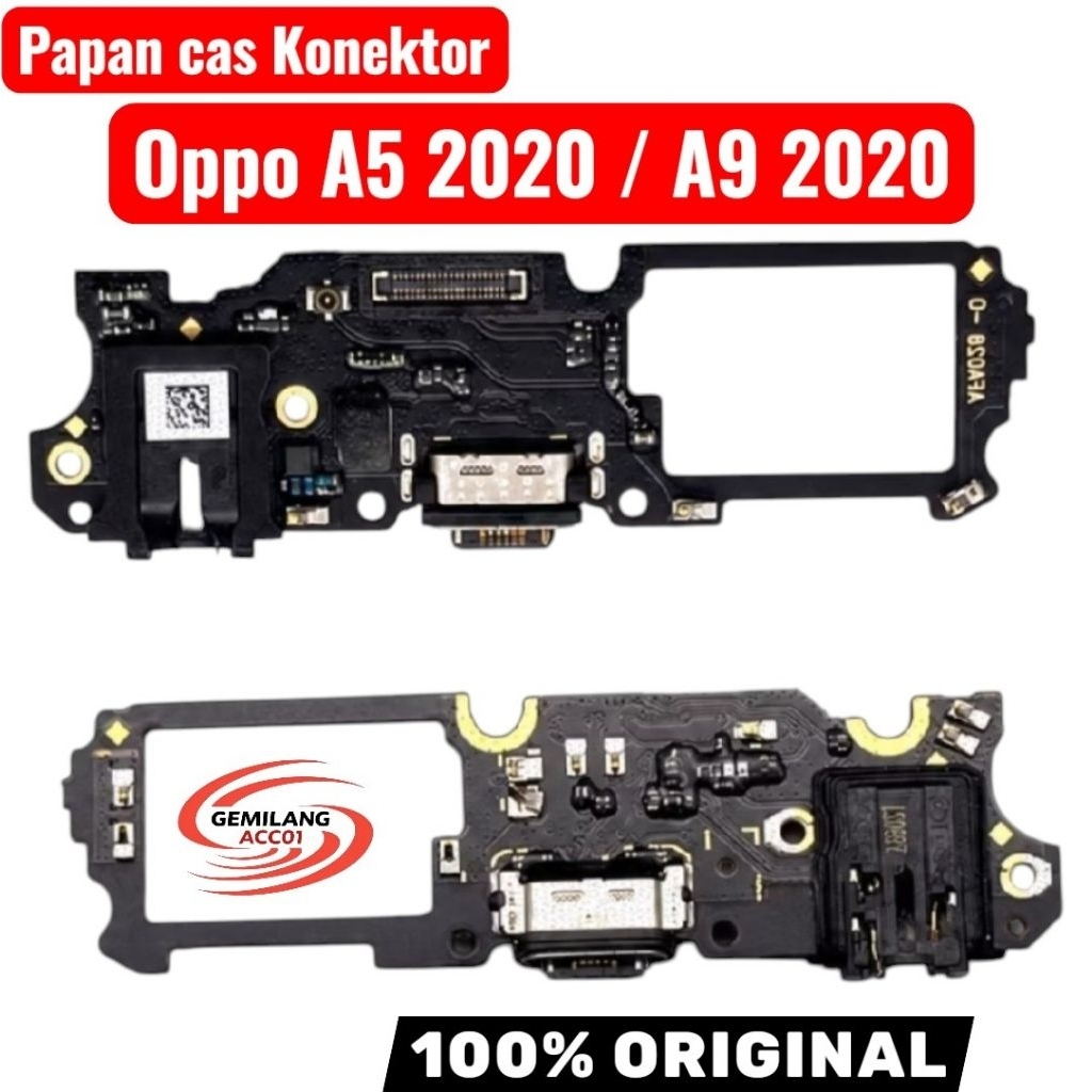 [ORIGINAL 100%] Papan Cas Oppo A5 2020 / A9 2020 Full IC Charger Board Konektor Charger PCB Mic Audi