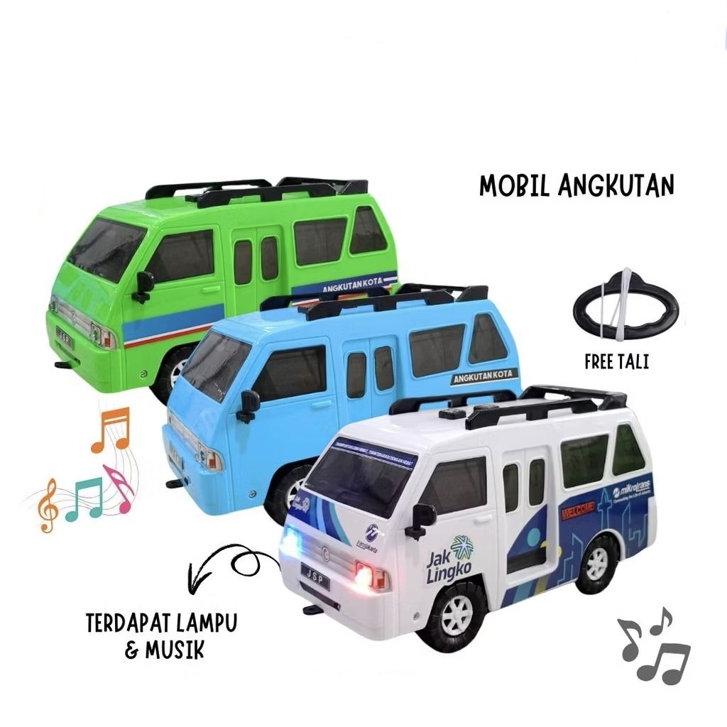 Mainan Anak Mobil Miniatur Angkatan Umum Jaklingko / Miniatur Angkot Anak Musik dan Lampu