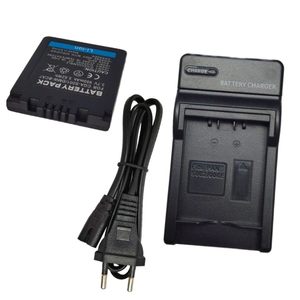PAKET Batre + Charger Kamera For Panasonic CGA-S001 DMW-BCA7 Battery Carger Fx 1 5 S001e Lumix Dmc F