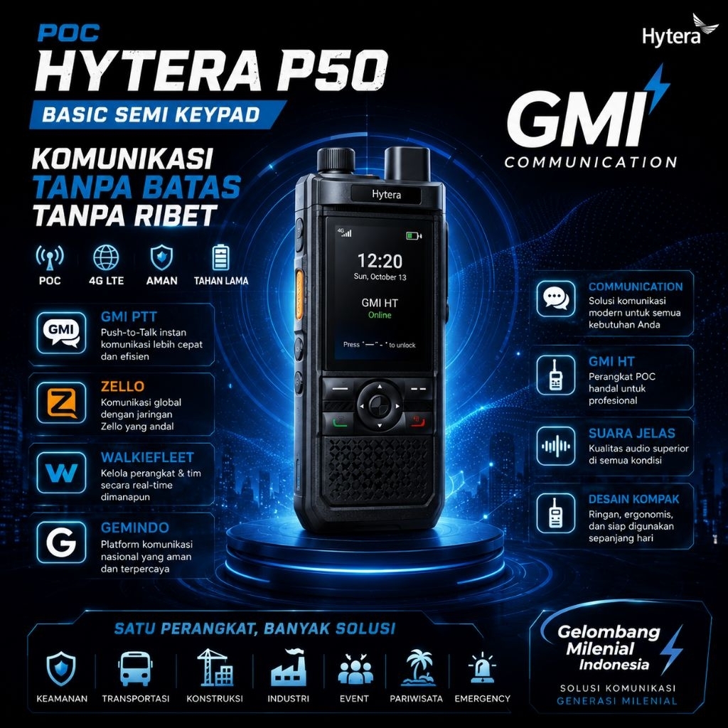 POC HYTERA P50 BASIC LTE GMI PTT WALKIEFLEET ZELLO