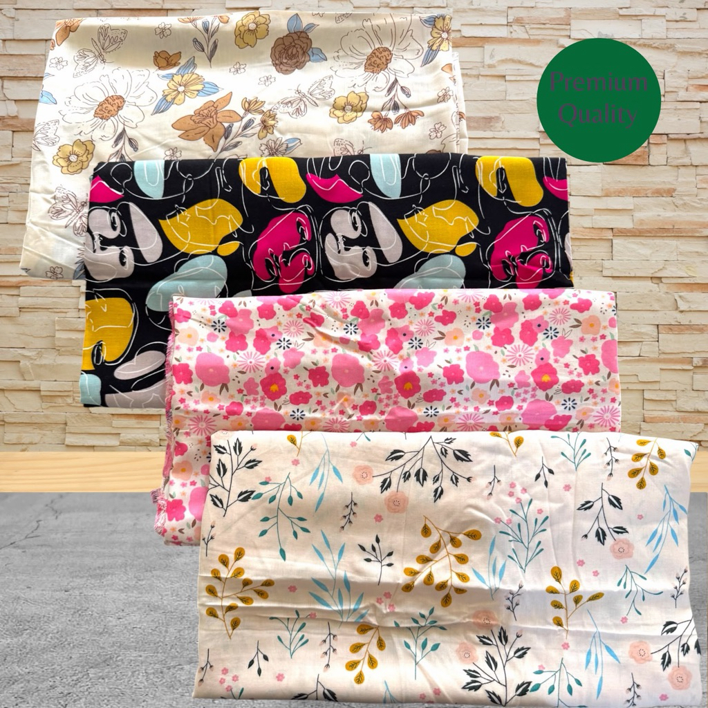 kain katun rayon viscose motif bunga premium | kain katun rayon bess seler |kain rayon murah(0.5mete