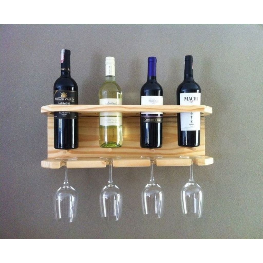rak botol kayu/rak botol wine/rak kayu tempel dinding