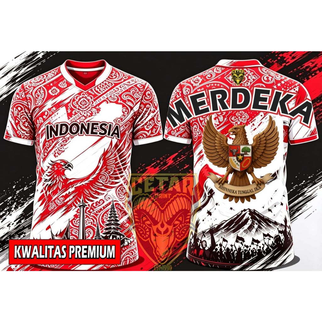 termurah kaos merah putih jersey merah putih kaos agustus kaos garuda fullprint