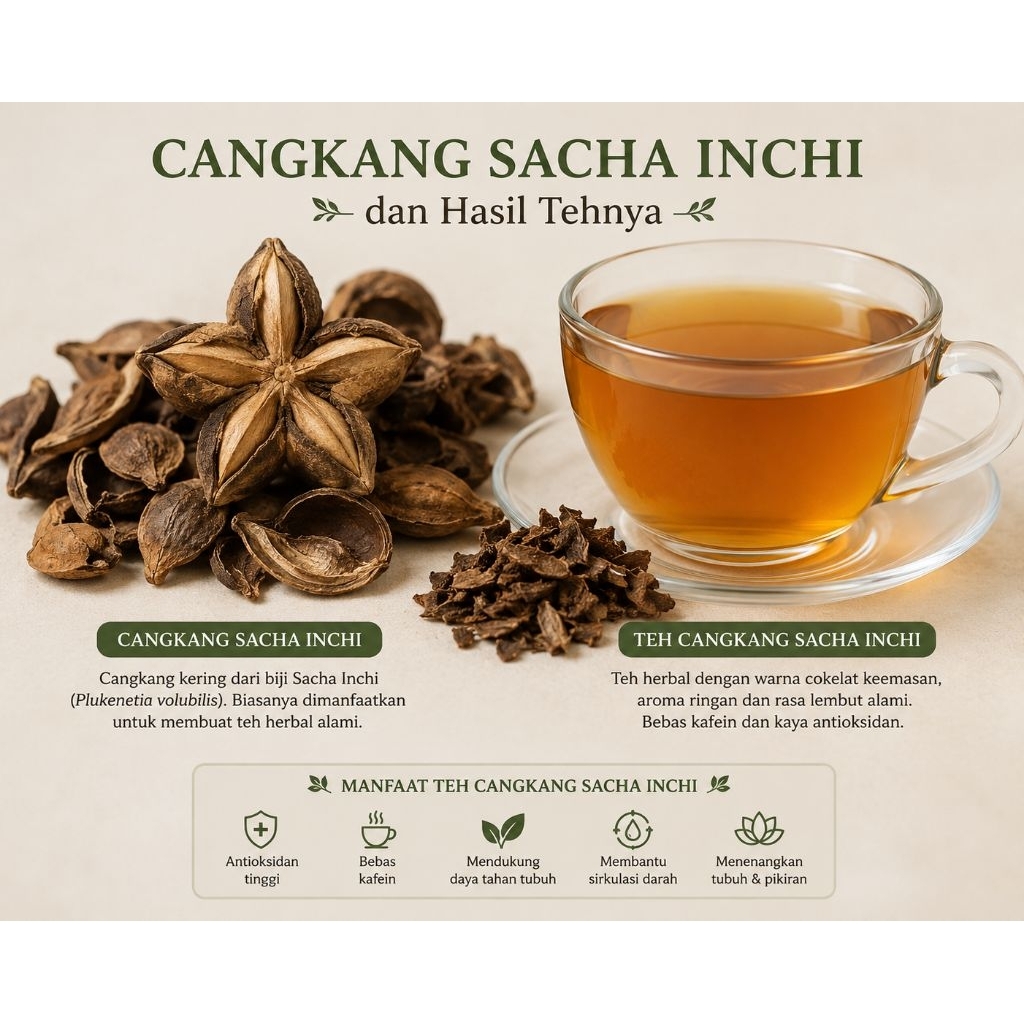 Teh Cangkang Sacha Inchi 250g – Minuman Herbal Alami dari Kulit Buah Sacha Inchi