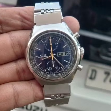 Seiko 5 Sports SpeedTimer 6138-8010 Baby Blue Panda Automatic Chronograph