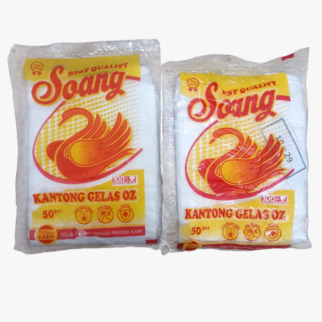 Kantong Plastik HD OZ Merk Soang -10 Pack Kantong Plastik Untuk Gelas Kresek Warna-Warni Ekonomis HD