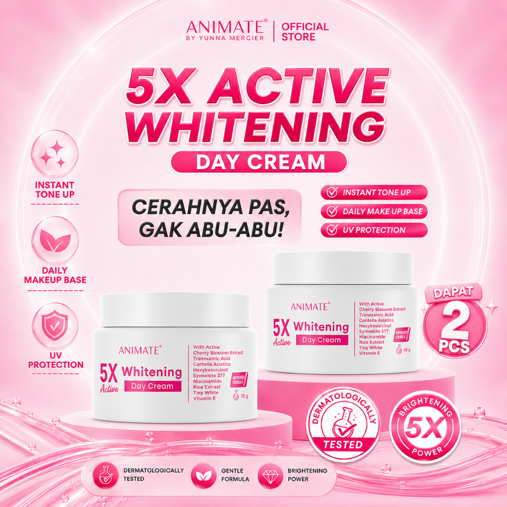 Bundling 2 Pcs Animate 5x Active Whitening Day Cream 10 gr