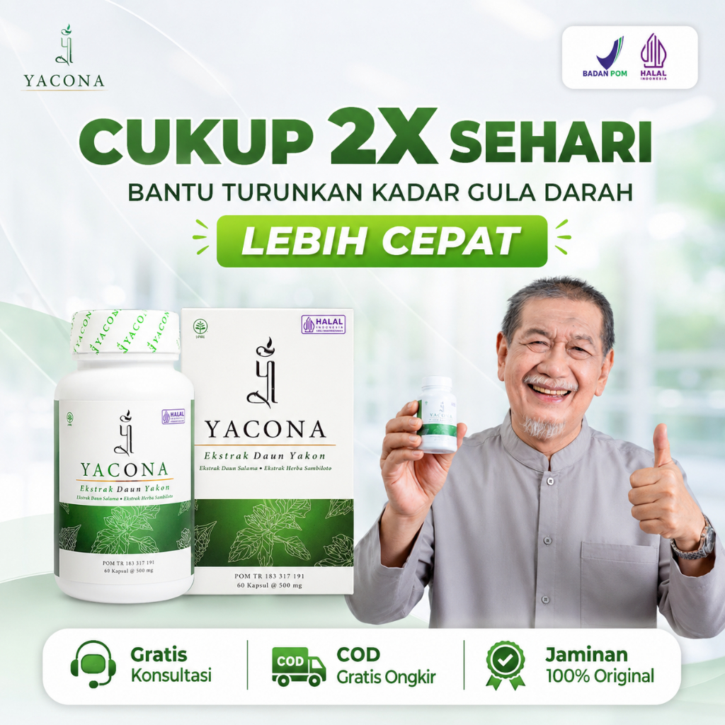 Obat Diabetes Yacona Kapsul Herbal Untuk Menstabilkan Gula Darah Tinggi Isi 60 Kapsul