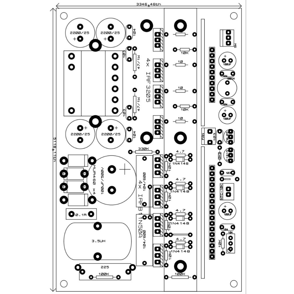 PCB inverter pure sine wave 500w high freq