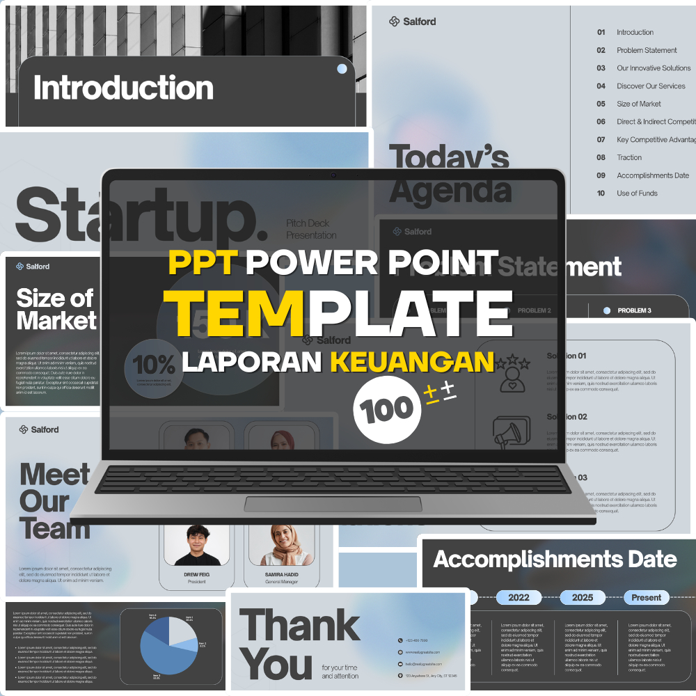 Template Presentasi PPT Premium Aesthetic - Desain Powerpoint Skripsi Sempro Tugas Kuliah Laporan Ke