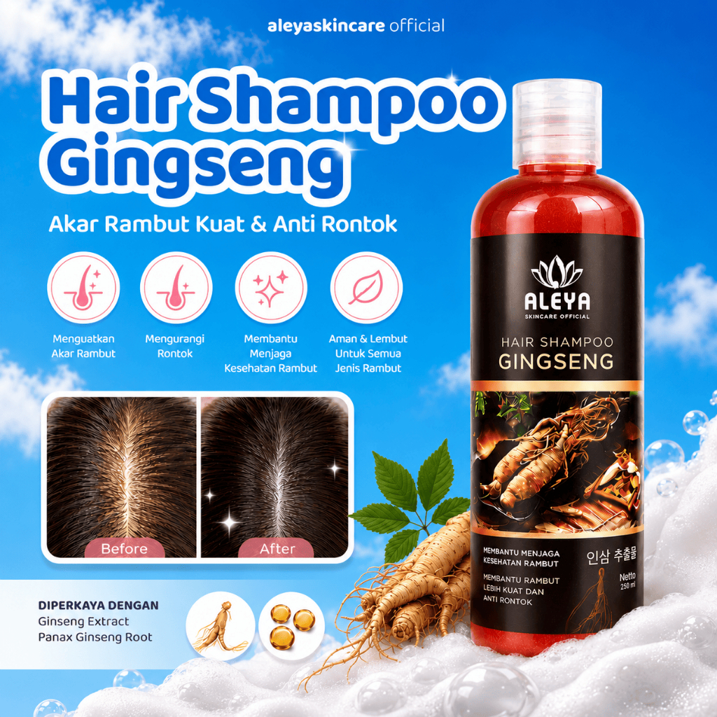 ALEYA SKINCARE - Shampo Ginseng Original Bpom 250ml Rambut Rontok Ketombe