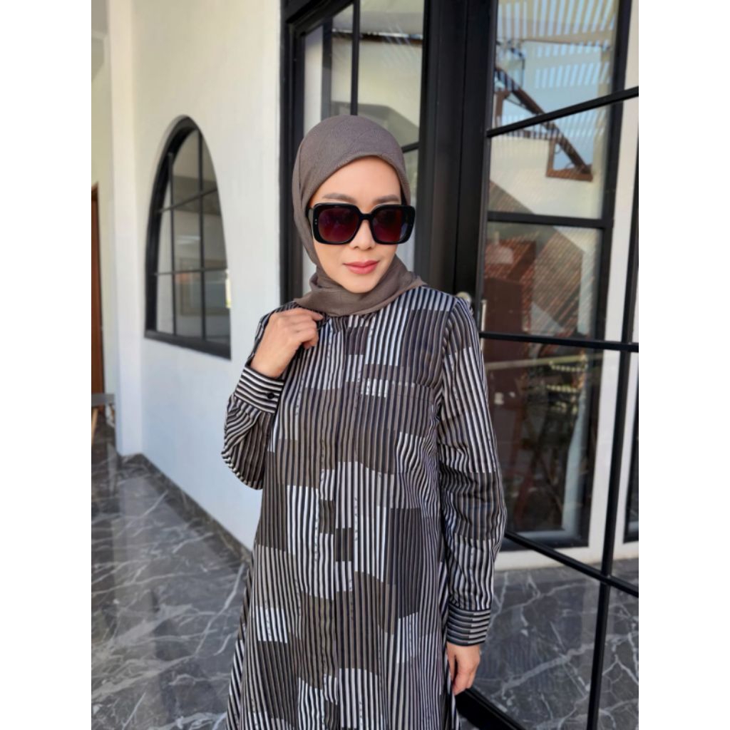 JIHAN BASIC DRESS BLACK BY KORINA/GAMIS KORINA MOTIF ORIGINAL/LONGDRESS JIHAN KORINA