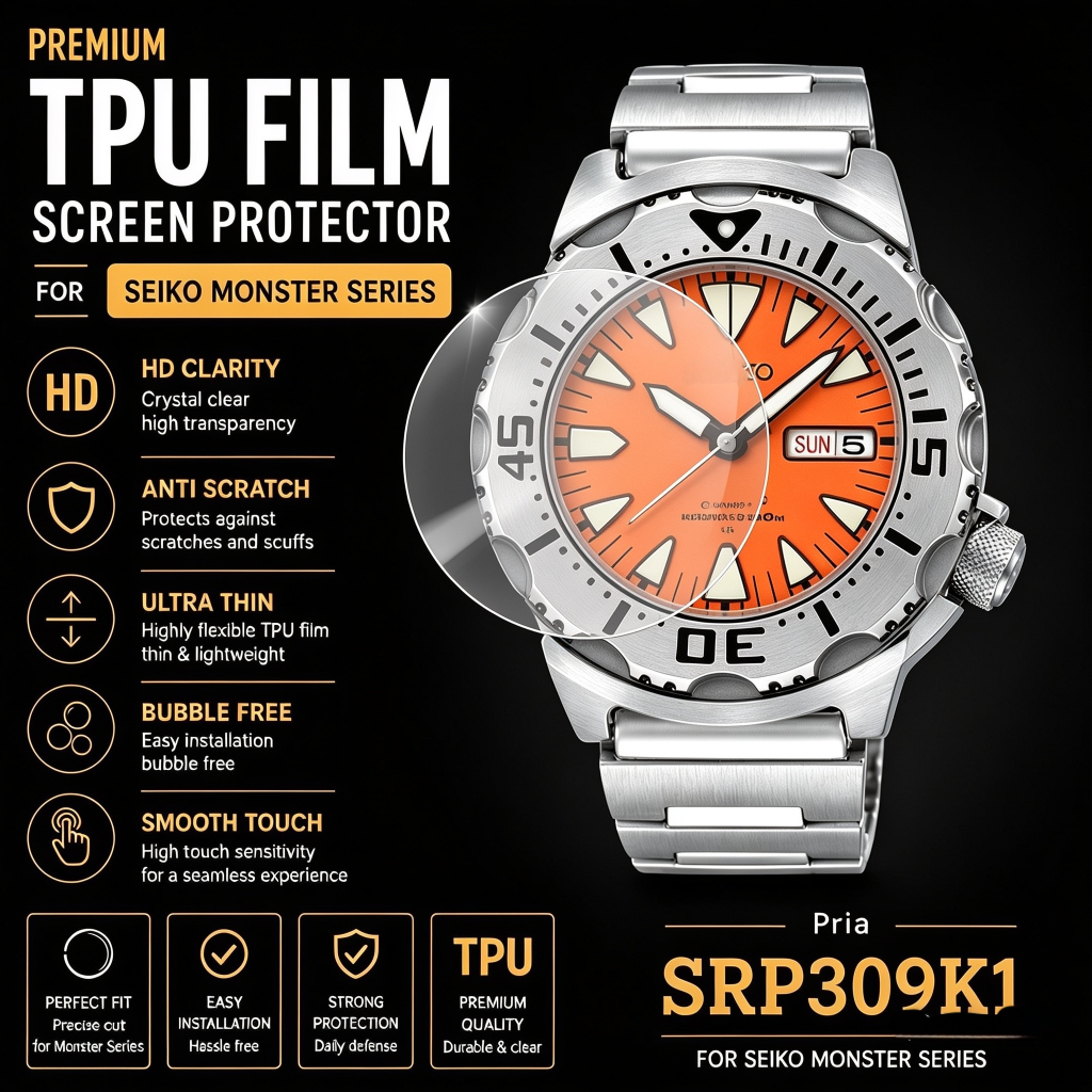 Anti Gores Seiko Orange Monster Black Monster 2nd Gen SRP309 SRP307 Screen Protector Pelindung Kaca