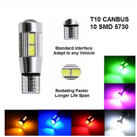 Lampu LED T10 Senja Sen 10 Titik Mata 5630 5730 SMD Lensa Canbus Projector Projie Mobil Motor