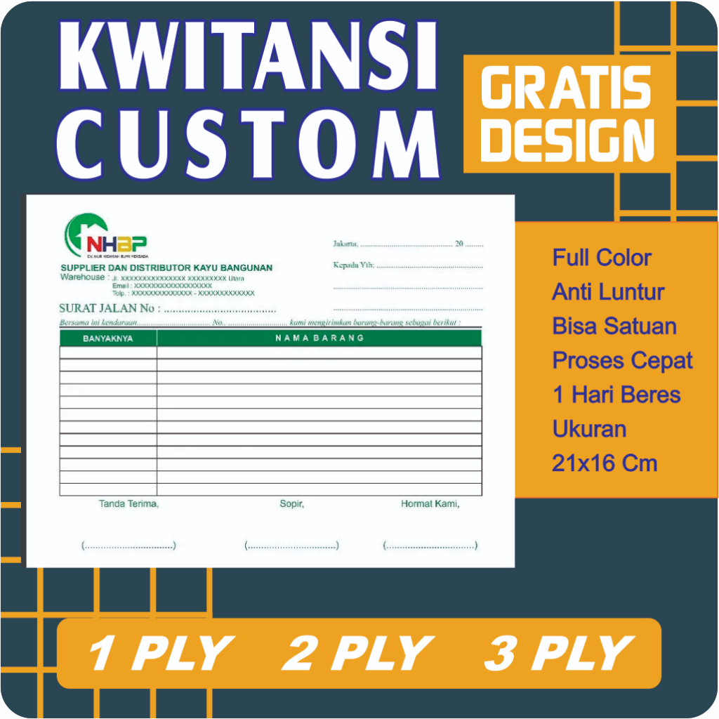 PROMO Murah Kwitansi Custom 1 PLY Pake Nama Sendiri