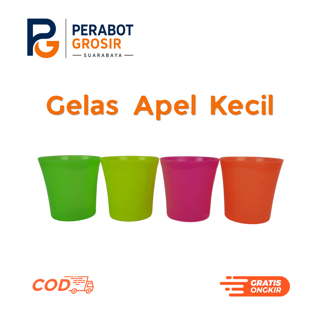 Gelas Plastik Apel KECIL -  (1 Bal isi 72 Lusin)