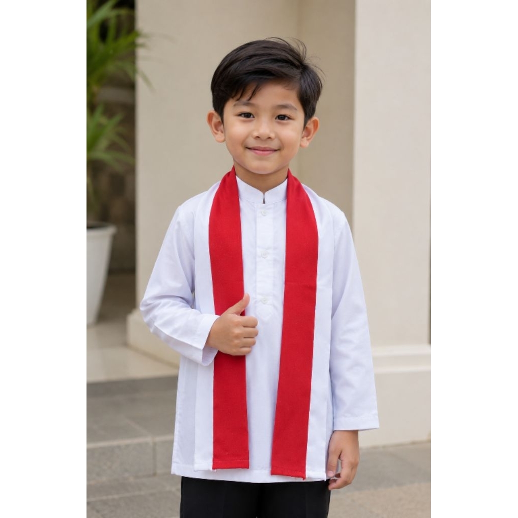 Syall /cukin merah putih dan costum