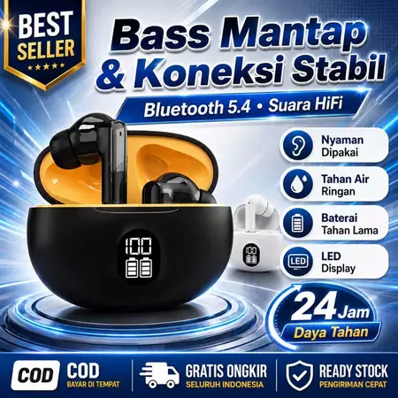 [COD]TWS 895B Headset Bluetooth Baru Chip 5.4, Suara Histen Hi-Fi 5.4 Kualitas Suara Jernih, Mikrofo