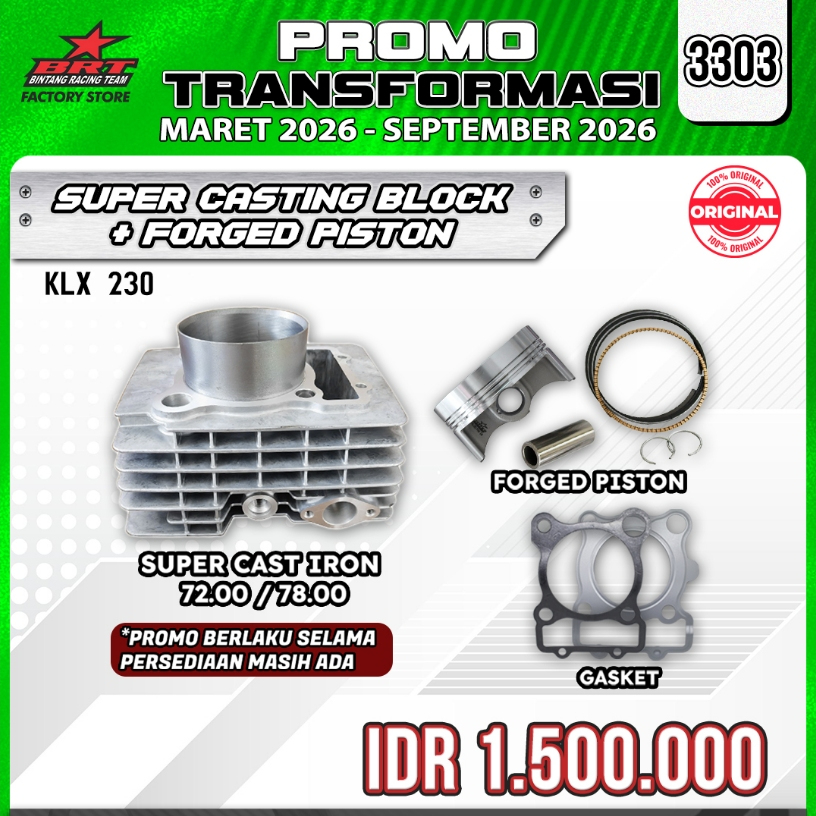 BRT BORE UP BLOK KLX 230