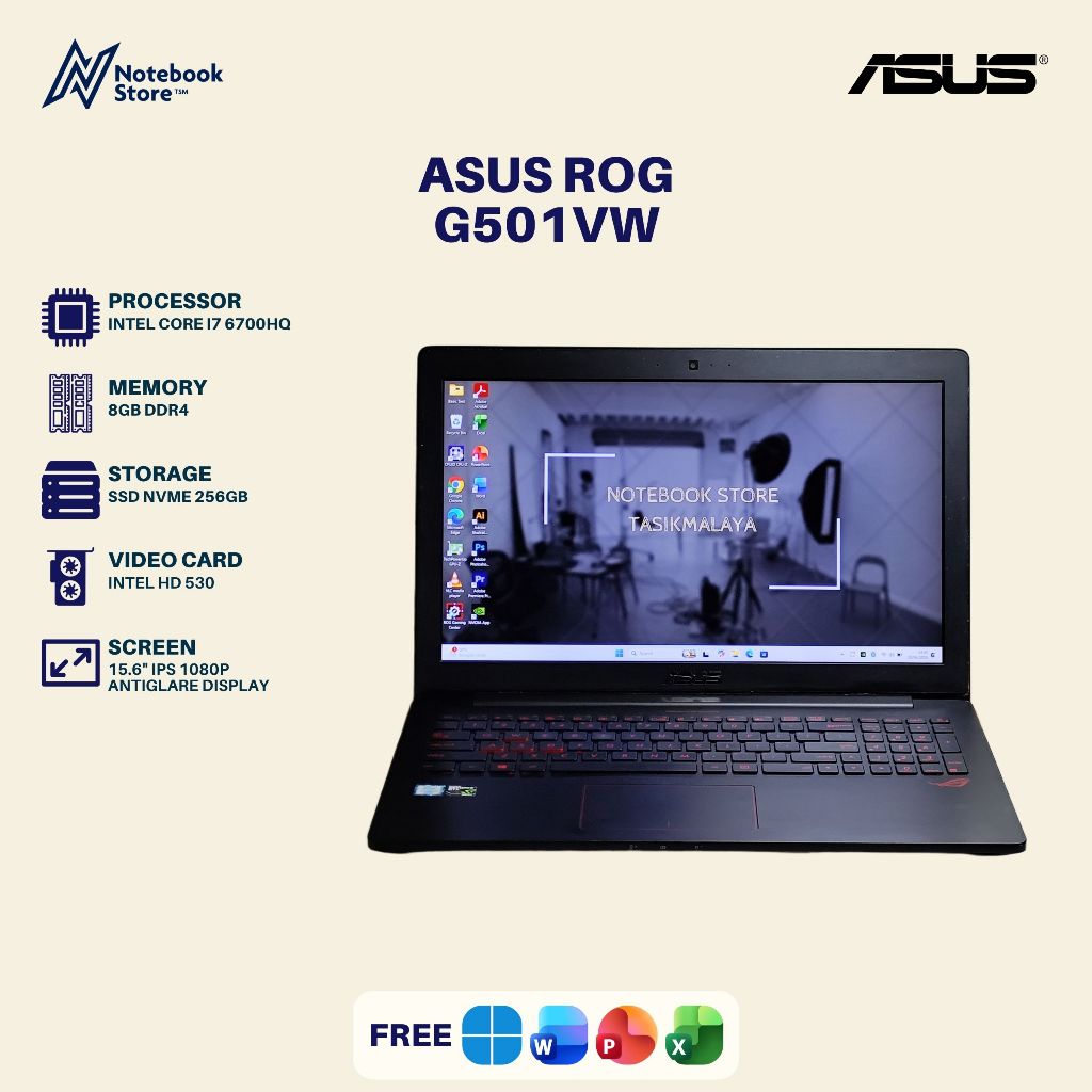 Asus ROG G501VW Core i7 6700HQ Gen 6 GTX 960M 4GB 8GB/256GB 15 inch 1080p Laptop Gaming