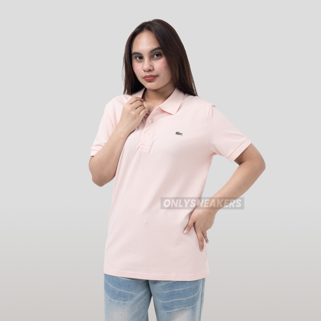 LACOSTE CLASSIC SLIM FIT COTTON PIQUE POLO SHIRT PINK
