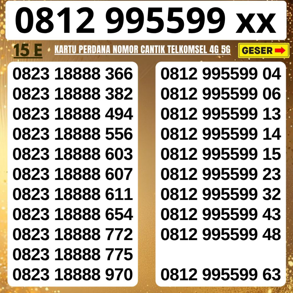 KARTU PERDANA NOMOR CANTIK 995599 LAHIR SIMPATI 4G 5G TELKOMSEL NOCAN SIMPATI NOMER SIMPATI NOMOR 08