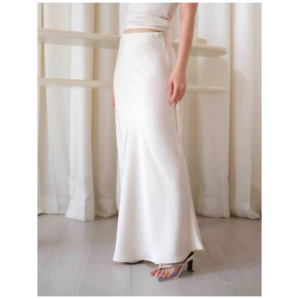 Satin Skirt | Ivory